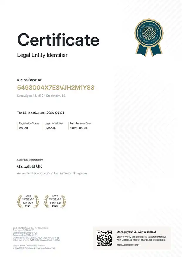 LEI certificate in Australia
